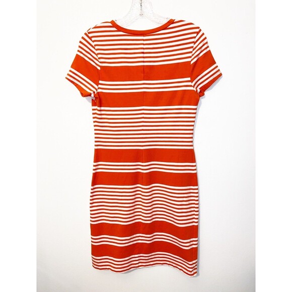 Old Navy Orange And White Striped Dress Sheath Bodycon Size Small - Picture 4 of 4